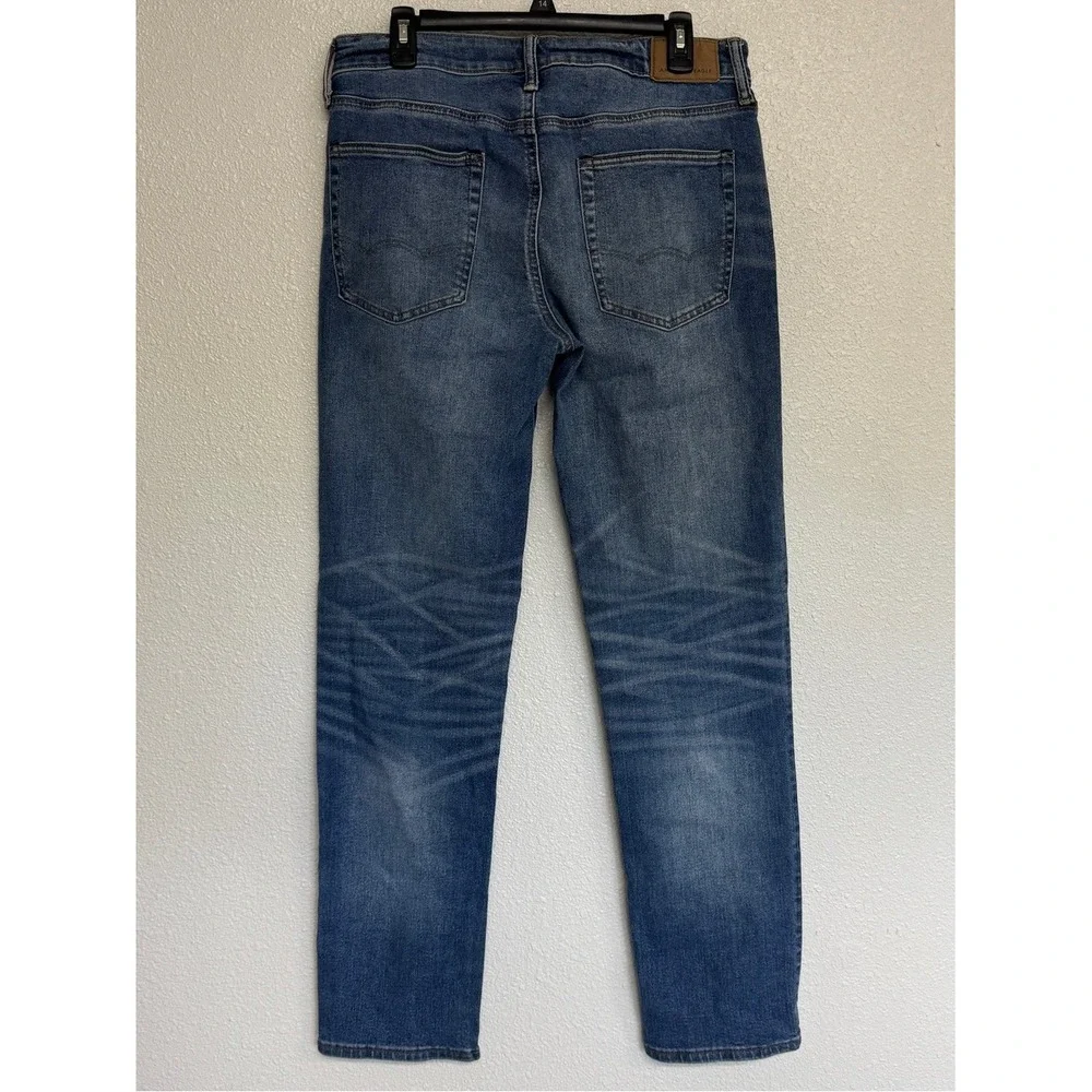 American Eagle Jeans Mens 32x34 Blue Denim Airflex+ Original Straight Med‎ Wash